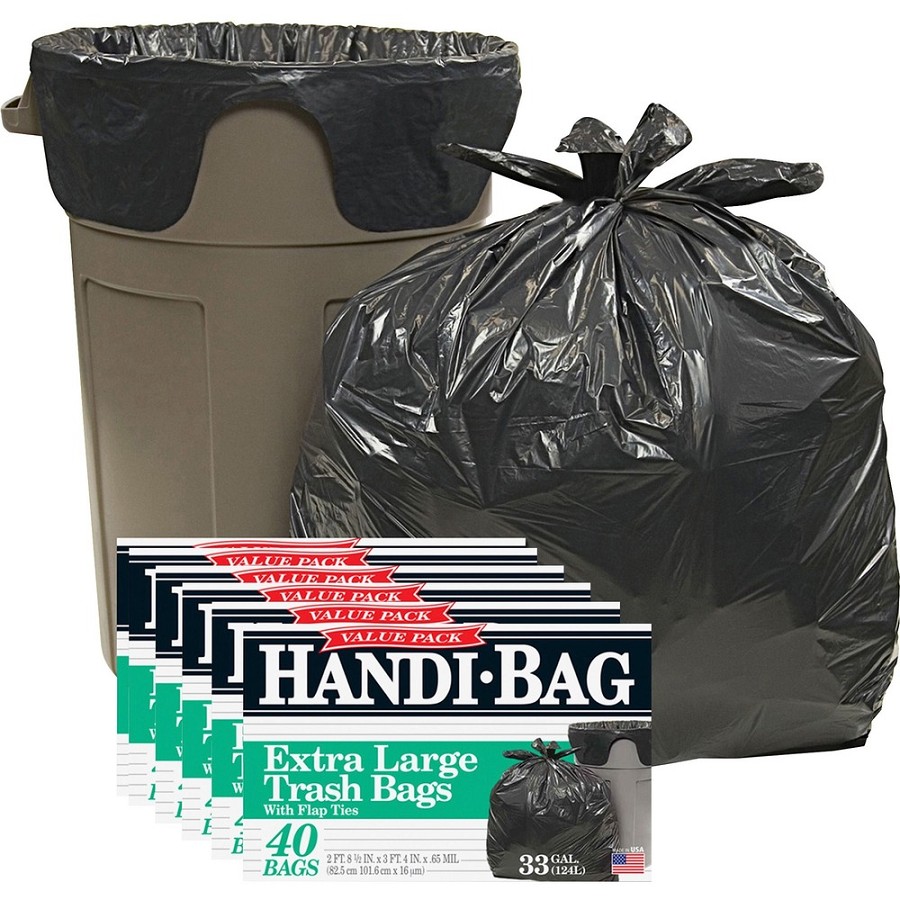Berry Handi-Bag Wastebasket Bags - Medium Size - 33 gal Capacity - 40' Length x 32' Width x 0.70 mil (18 Micron) Thickness - 40/Box - 6 / Carton 