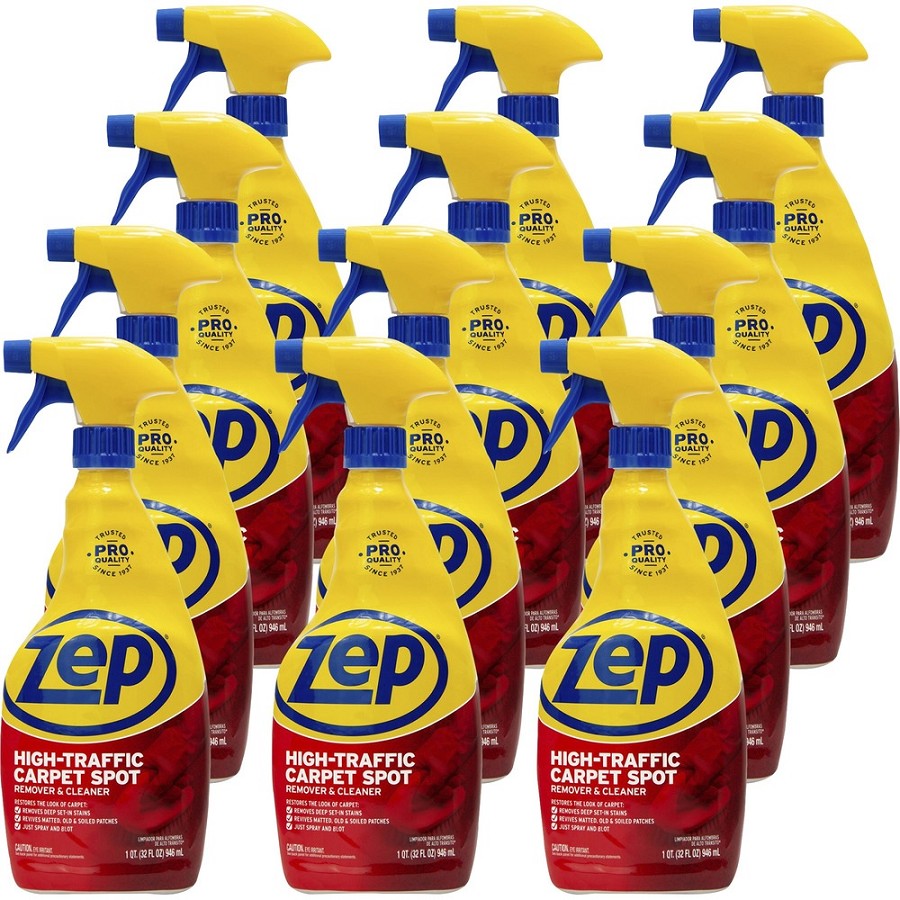 Zep High-Traffic Carpet Cleaner - 32 fl oz (1 quart) - Red - 12 / Carton 