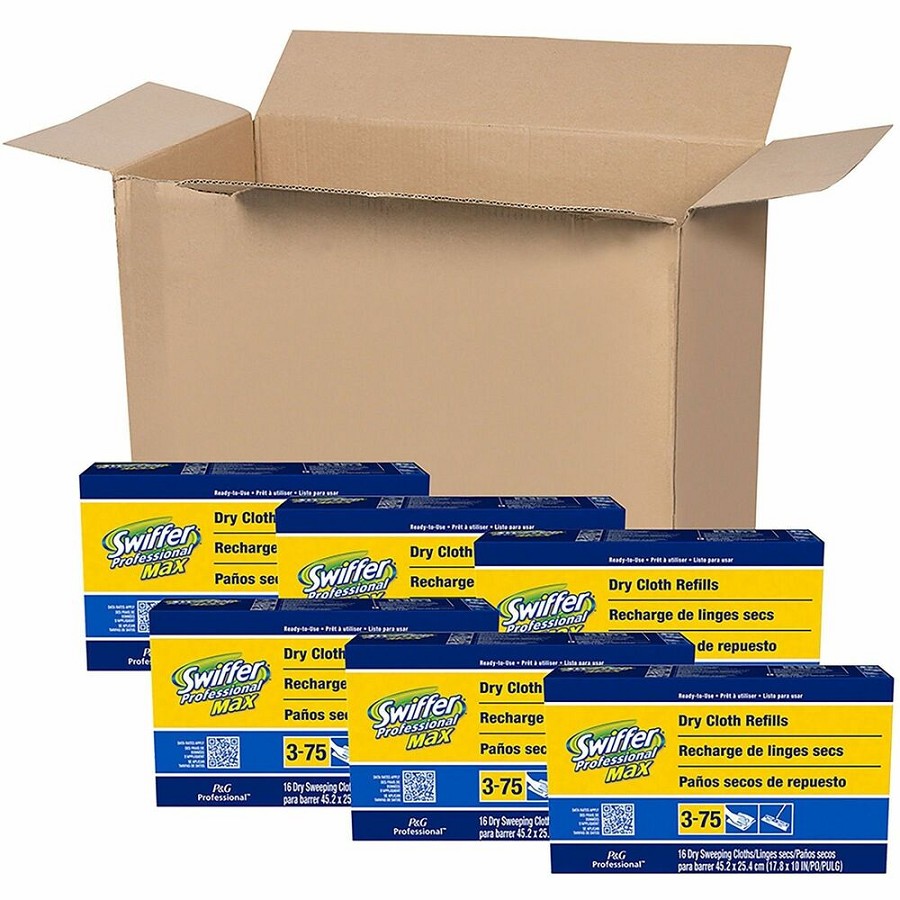 Swiffer Max Dry Cloth Refills - 17.9' Width x 10' Depth - Cloth - White - 16/Box - 6 / Carton 