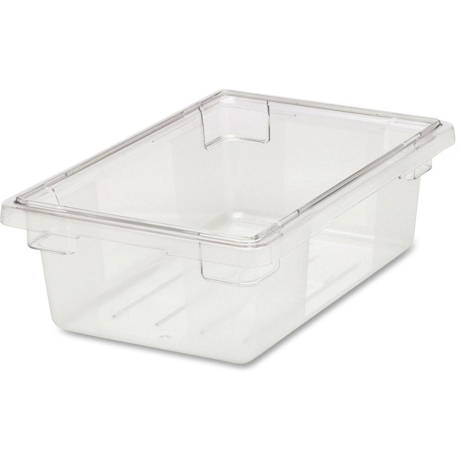 Rubbermaid Commercial 3-1/2 Gallon Clear Food/Tote Box - Dishwasher Safe - Clear - Polycarbonate Body - 6 / Carton 