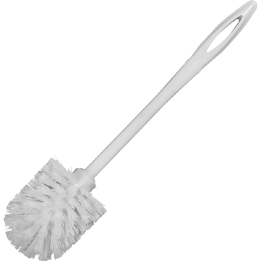Rubbermaid Commercial Toilet Bowl Brush - Polypropylene Bristle - 1.13' Brush Face - 15' Overall Length - Plastic Handle - White - 24 / Carton 