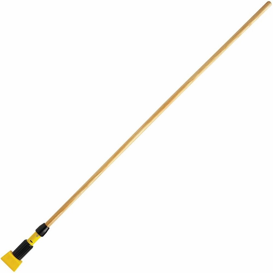 Rubbermaid Commercial Gripper Wet Mop 60' Hardwood Handles - 60' Length - Yellow - Hardwood - 12 / Carton 