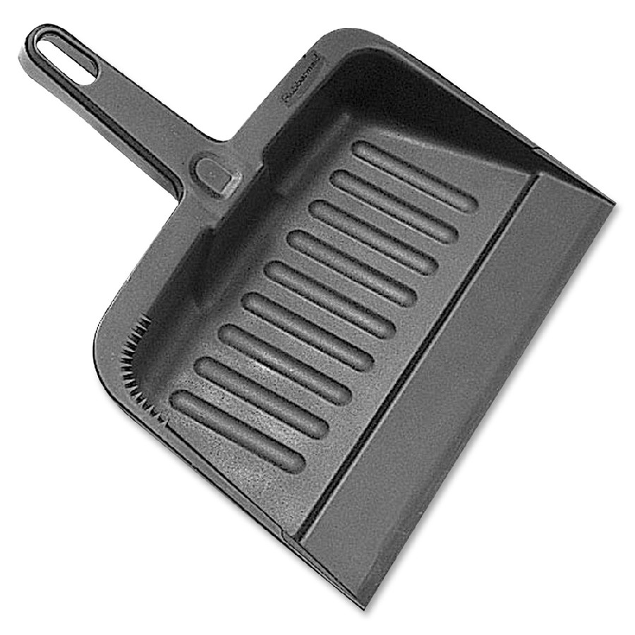 Rubbermaid Commercial Heavy-Duty Dustpans - 8.20' Wide - 12.25' Handle - Plastic - Charcoal - 12 / Carton 