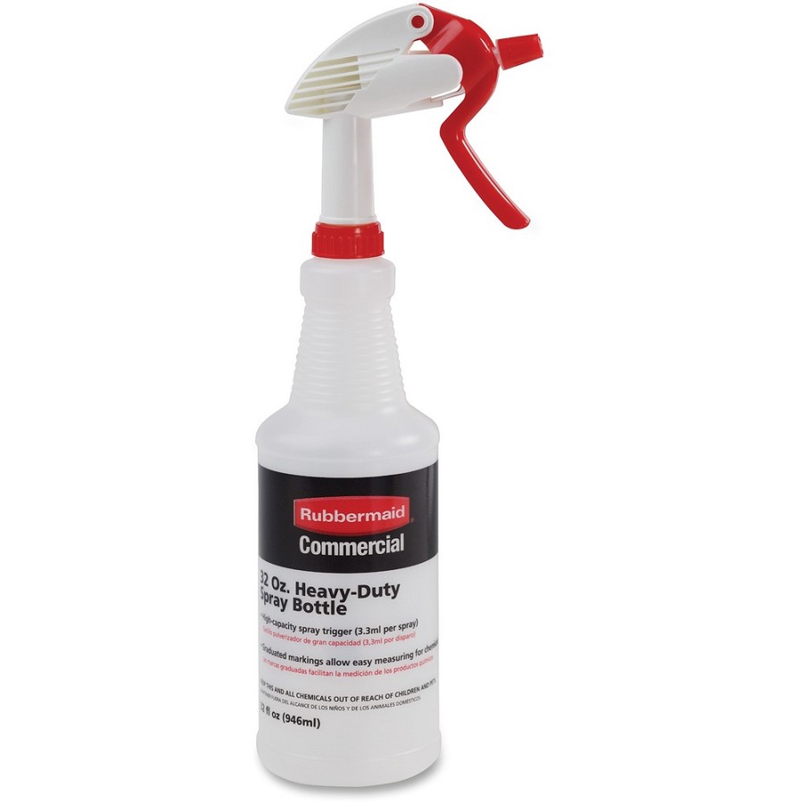 Rubbermaid Commercial 32-oz Trigger Spray Bottle - Suitable For Cleaning - Heavy Duty - 9.6' Height x 3.4' Width - Clear - 6 / Carton 