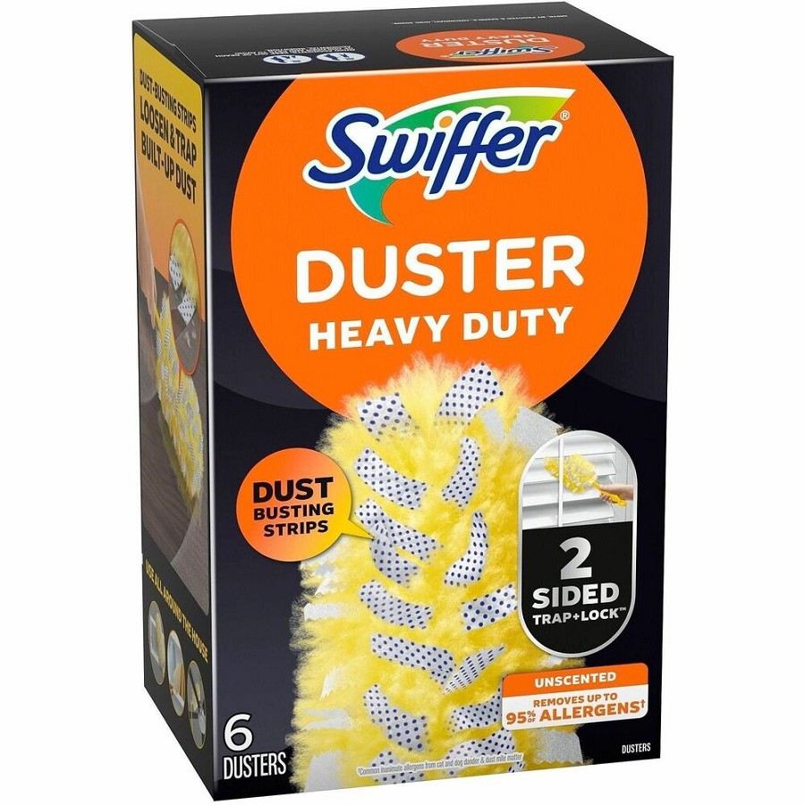 Swiffer 360-degree Dusters Refill - Disposable, Unscented - Fiber - Yellow - 6/Box - 4 / Carton 