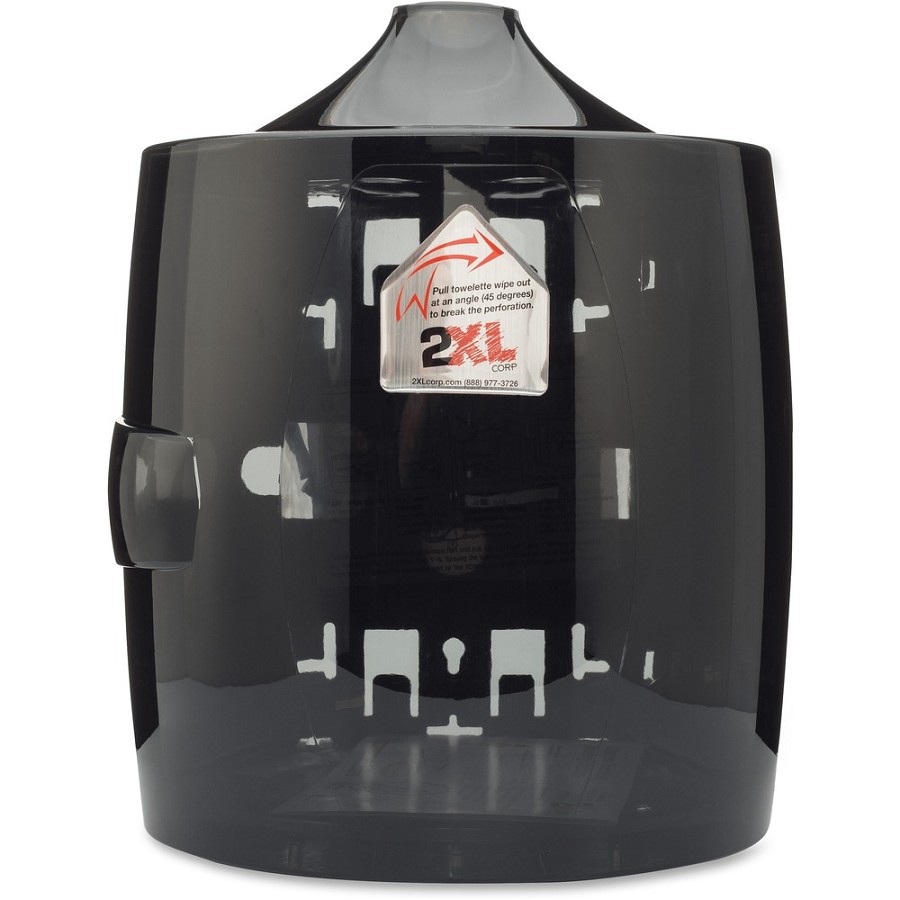 2XL GymWipes Touchless Dispenser - 1 x Roll - 11' Height x 13.5' Width x 11' Depth - Plastic - Smoke Gray - Touch-free, Hinged, Contemporary Style, Durable 1 Each 