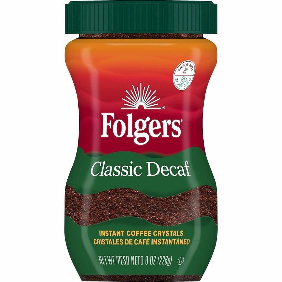Folgers Classic Instant Coffee Crystals - 8 oz - Decaffeinated - 1 Each 