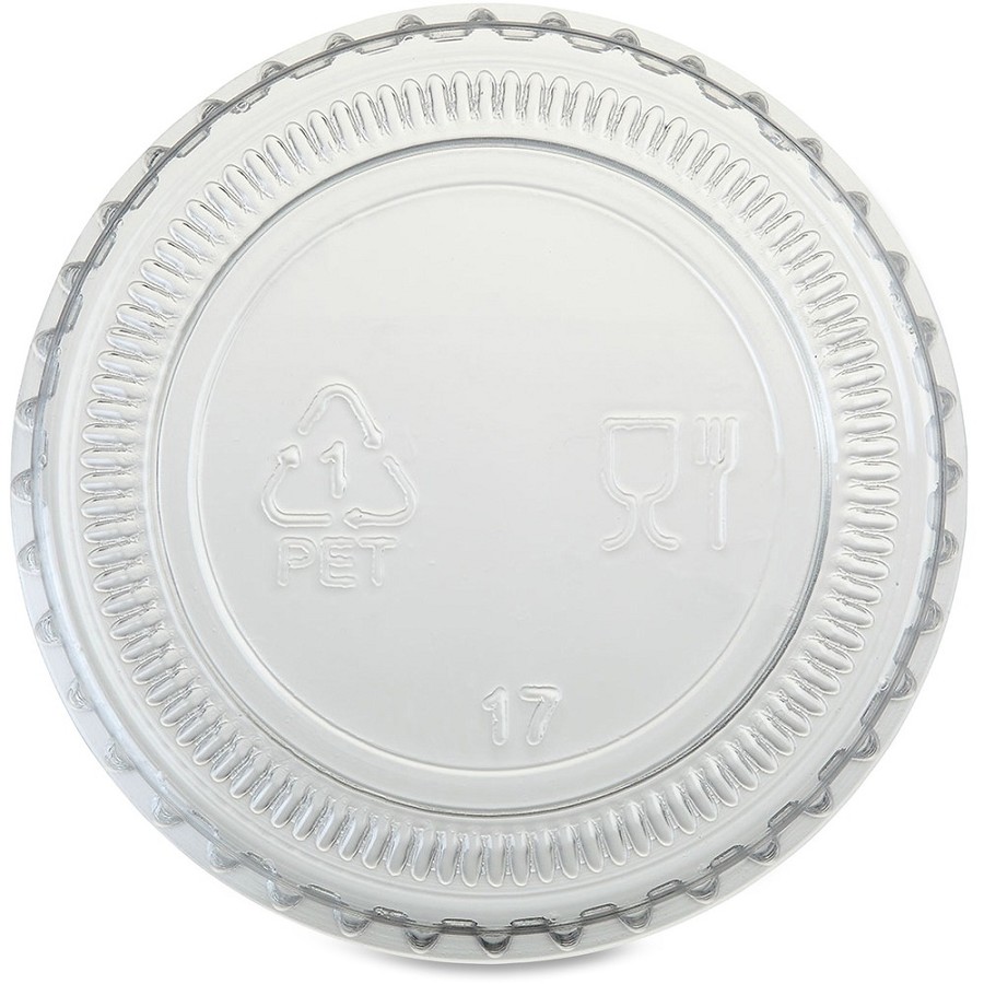 Genuine Joe Portion Cup Lid - Transparent, Clear - 50/Bag - 50 / Carton 