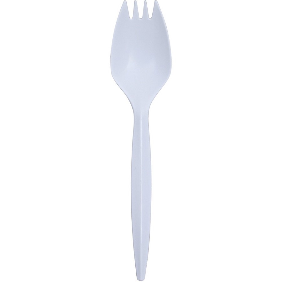 Genuine Joe Medium-Weight Spork - 1 Piece(s) - Spork - 1 x Spork - Disposable - Polypropylene - White - 1 Carton 
