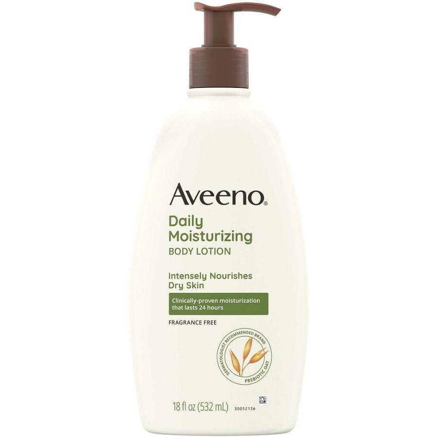 Aveeno Daily Moisturizing Body Lotion - Lotion - 18 fl oz - For Dry Skin - Applicable on Body - Moisturising, Fragrance-free, Non-greasy, Non-comedogenic, Soothing Oat, Rich Emollients, Nourishes Dry Skin, Gentle - 1 Each 
