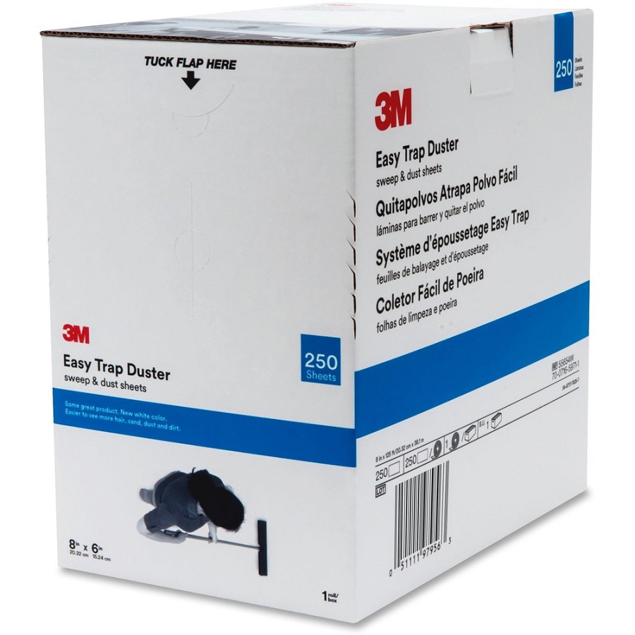 3M Easy Trap Duster - 8' Width x 6' Depth - Perforated, Disposable, Launderable, Disposable - White - 1 Carton 