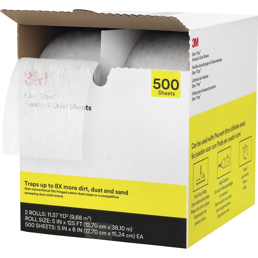 3M Easy Trap Duster - 5' Width x 6' Depth - White - 2 / Carton 