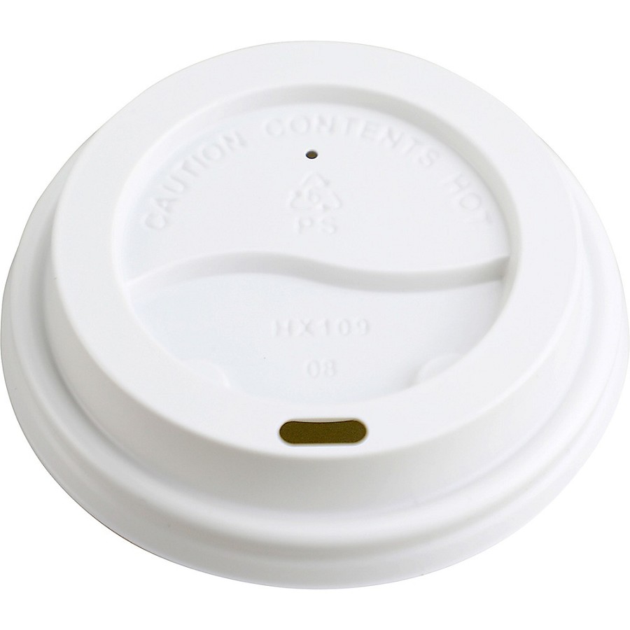 Genuine Joe Raised Siphole Hot Cup Lids - Round - White - 50/Pack - 20 / Carton 