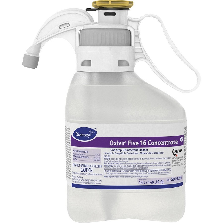 Diversey Oxivir Five 16 Disinfectant Cleaner - Concentrate - 47.3 fl oz (1.5 quart) - Characteristic Scent - Disinfectant, VOC-free - Clear - 1 Each 
