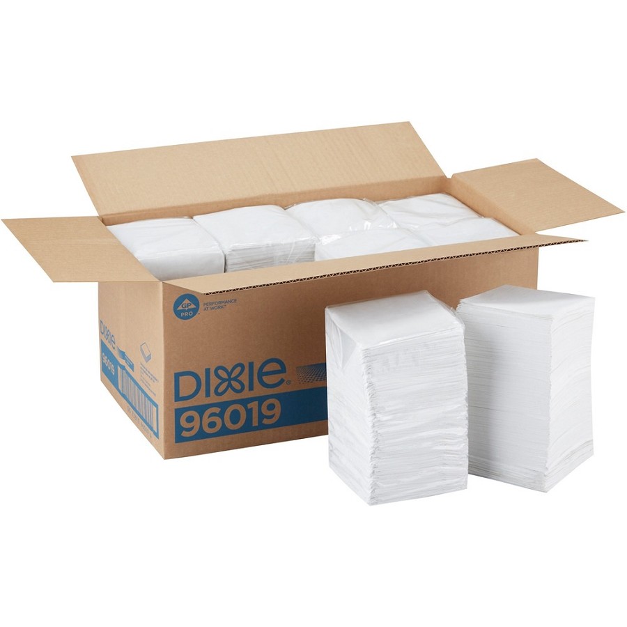 Dixie 1/4-Fold Beverage Napkin - 1 Ply - 9.50' Width x 9.50' Length - White - Paper - 500/Pack - 8 / Carton 