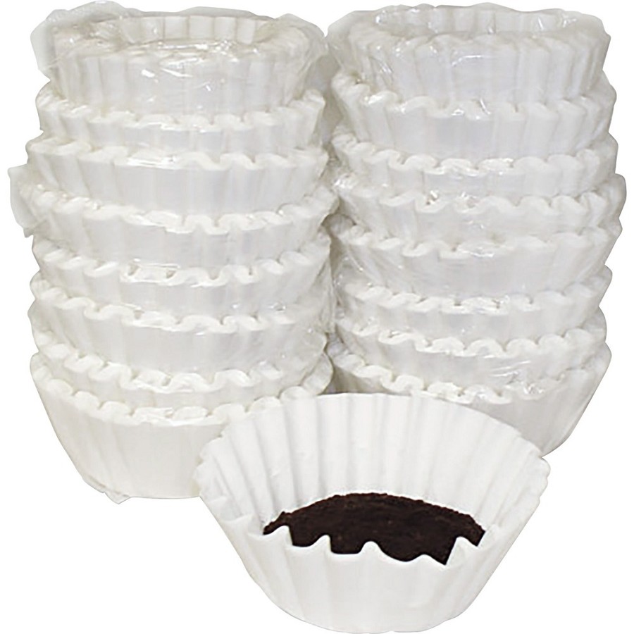 Melitta Basket-style Coffeemaker Coffee Filters - Heavyweight, Tear Resistant, Disposable - 800 / Carton - White 