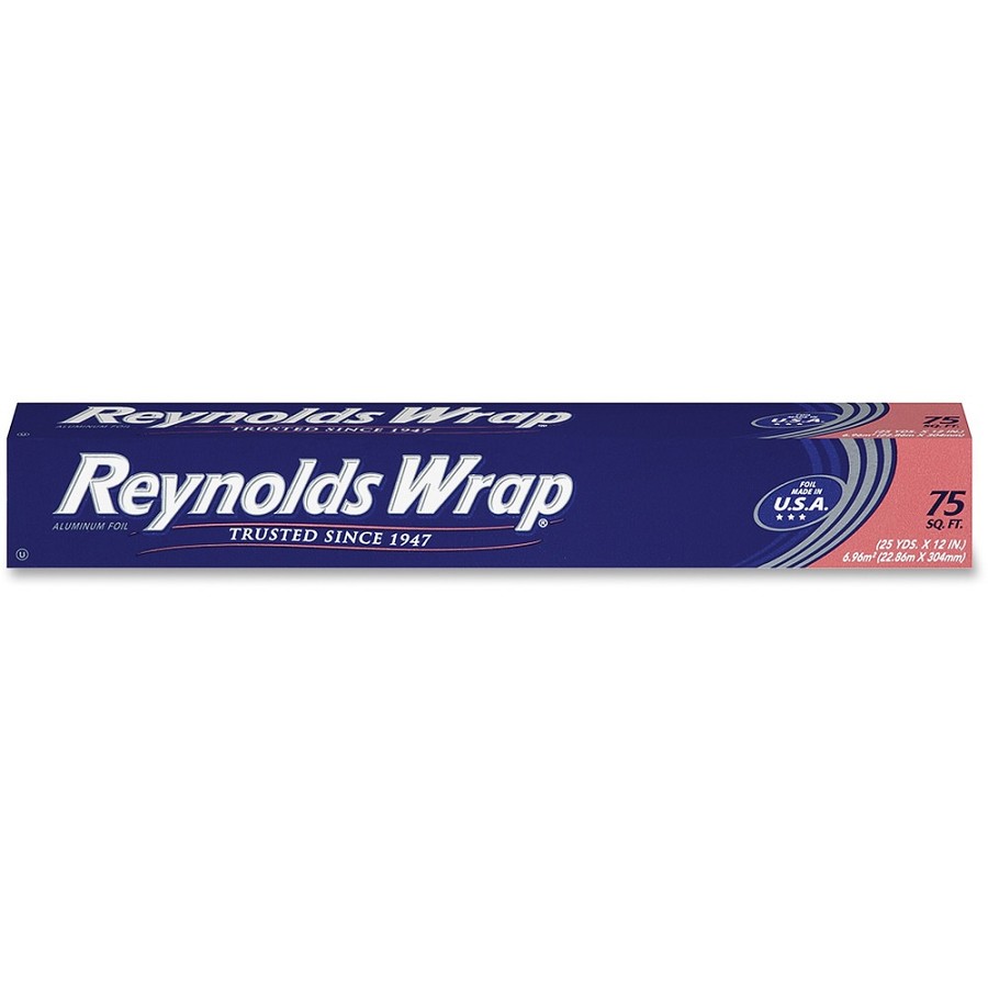 Reynolds Wrap Standard Aluminum Foil - 12' Width x 75 ft Length - Moisture Proof, Grease Proof, Odor Proof, Durable, Heat Resistant, Cold Resistant, Molded - Aluminum - Silver - 35 / Carton 