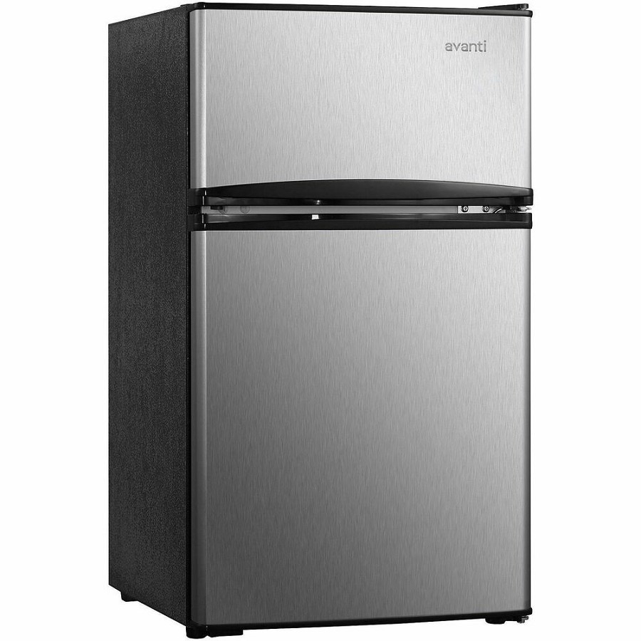 Avanti RA31B3S 3.1 Cubic Foot 2-door Counter-high Refrigerator - 3.10 ft³ - Auto-defrost - Top Mount - Auto-defrost - Reversible - 2.10 ft³ Net Refrigerator Capacity - 1 ft³ Net Freezer Capacity - 120 V AC - 320 kWh per Year - Stainless Steel - Freestandi 