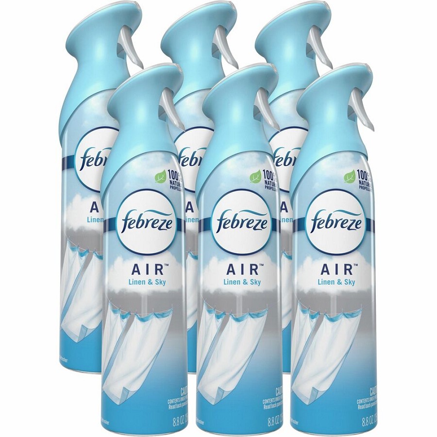 Febreze Odor-Fighting Air Freshener - Spray - 8.8 fl oz (0.3 quart) - Linen & Sky - Odor Neutralizer, VOC-free - 6 / Carton 