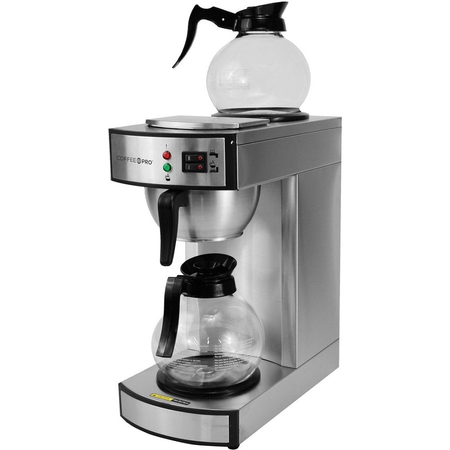 Coffee Pro Twin Warmer Institutional Coffee Maker - 2.32 quart - 12 Cup(s) - Multi-serve - Stainless Steel - Stainless Steel Body 