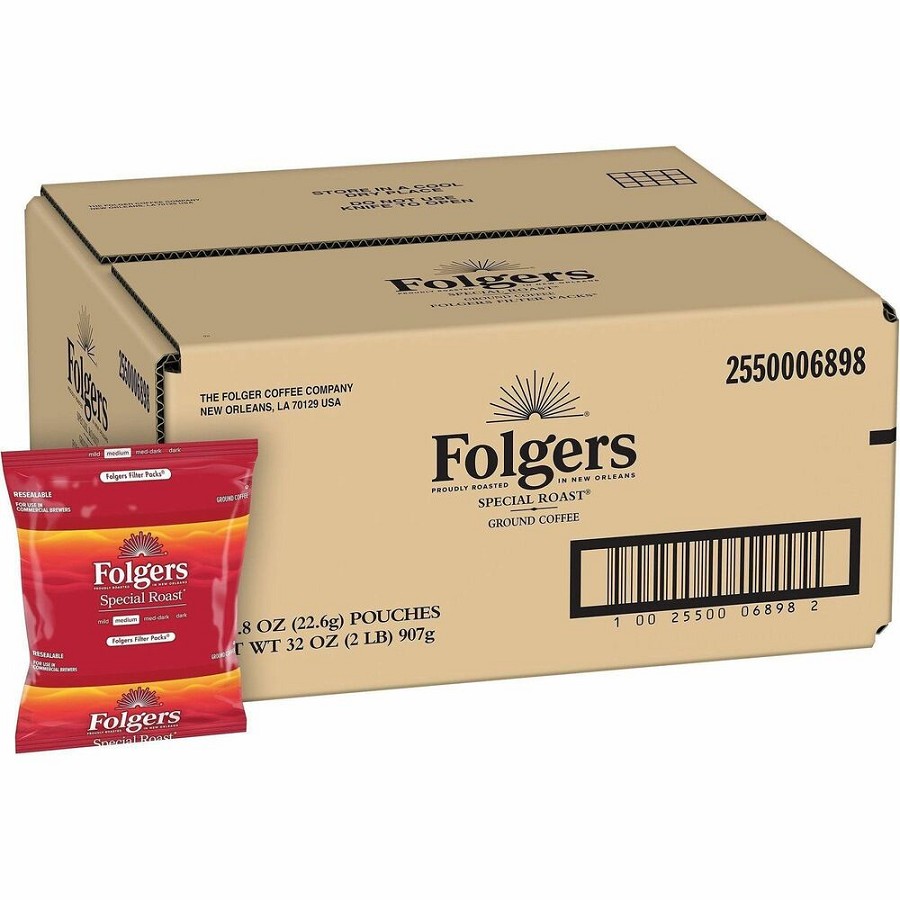 Folgers Filter Pack Special Roast Coffee - Medium - 0.8 oz - Filter Pack - 40 / Carton 