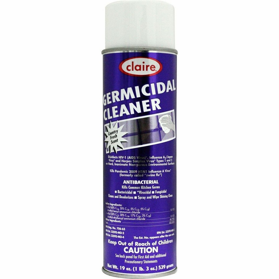 Claire Germicidal Cleaner - 19 fl oz (0.6 quart) - Country Garden Scent - Deodorize, Anti-bacterial, Non-scratching, CFC-free, Non-flammable - White Can - 1 Each 