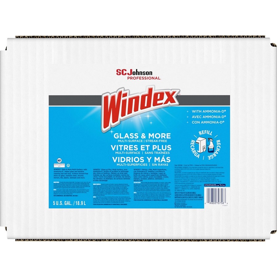 Windex Cleaner Bag-In-A-Box - Ready-To-Use - 640 fl oz (20 quart) - Recommended For: Fingerprint Remover - Streak-free - Blue - 1 Each 