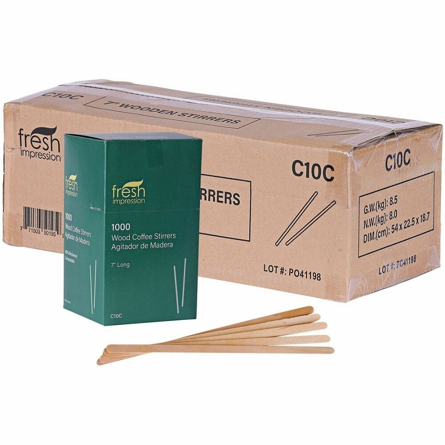Eco-Products 7' Wooden Stir Sticks - 7' Length - Wood - Woodgrain - 1000/Pack - 10 / Carton 