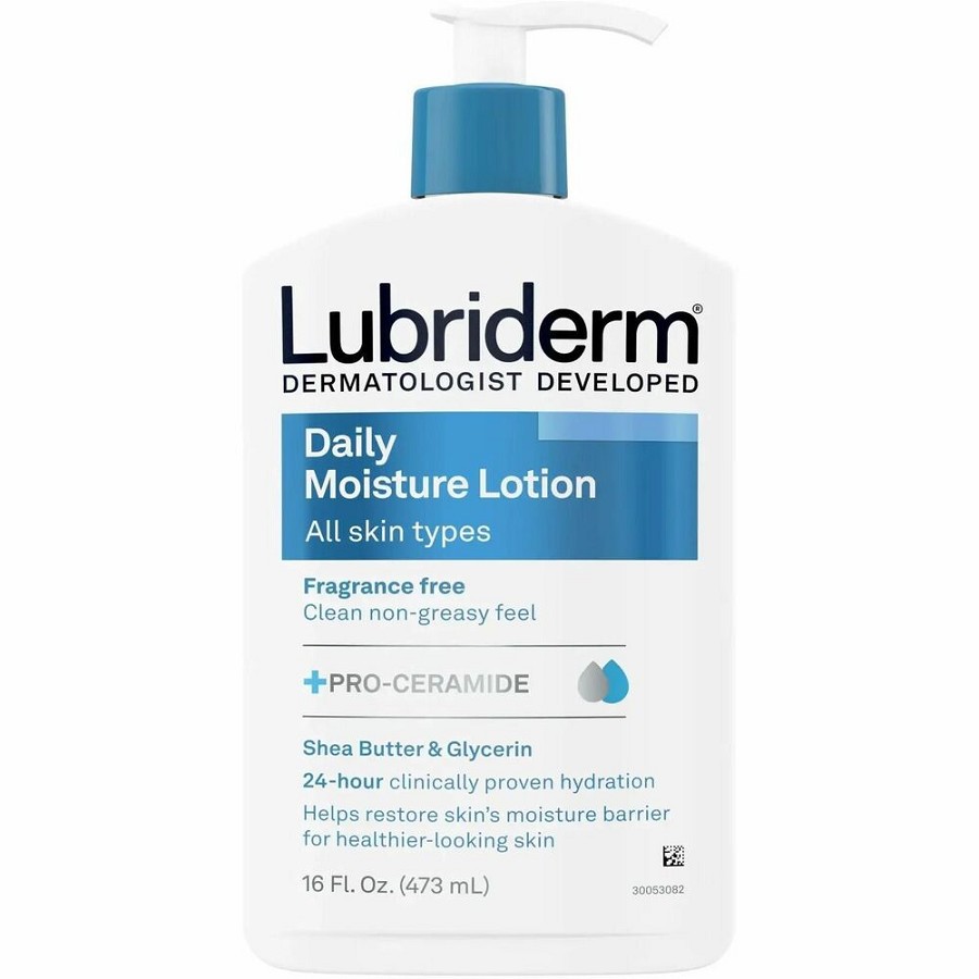 Lubriderm Daily Moisture Lotion Fragrance-Free - Lotion - 16 fl oz - For Dry Skin - Applicable on Body, Face - Moisturising, Fragrance-free, Absorbs Quickly, Lightweight, Paraben-free, Phthalates-free, Dye-free - 12 / Carton 