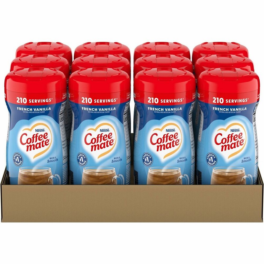 Coffee mate French Vanilla Powdered Coffee Creamer Canister - French Vanilla Flavor - 0.94 lb (15 oz) - 1692 Serving - 12 / Carton 