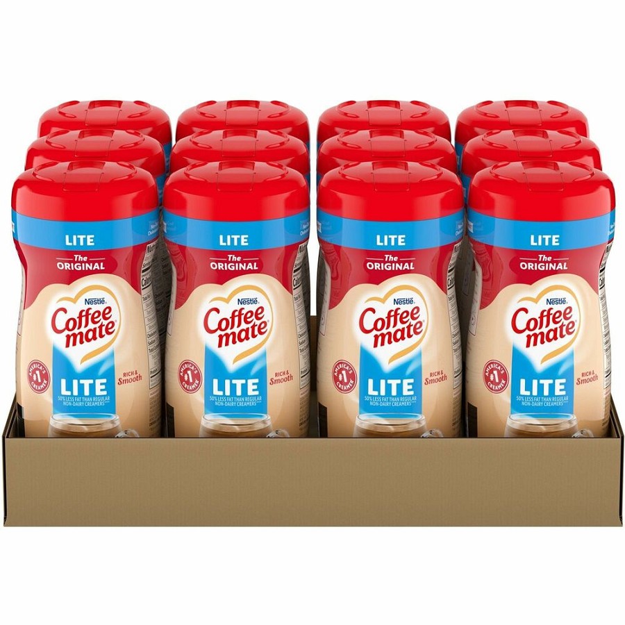 Coffee mate Original Lite Powdered Coffee Creamer Canister - Original Lite Flavor - 0.69 lb (11 oz) - 1860 Serving - 12 / Carton 