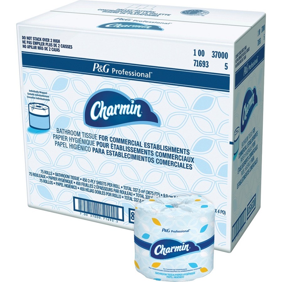 Charmin Professional Toilet Tissue - 2 Ply - 450 Sheets/Roll - White - 75 / Carton 