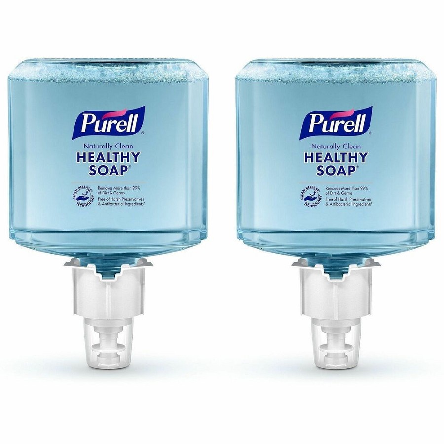 PURELL ES4 CRT HEALTHY SOAP Naturally Clean Foam Refill - Citrus Scent - 1.27 quart - Dirt Remover, Kill Germs - Skin - Blue - Bio-based, Preservative-free, Paraben-free, Phthalate-free, Dye-free, Antibacterial-free, Quick Rinse - 2 / Carton 