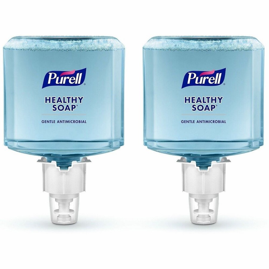 PURELL HEALTHY SOAP  ES4 0.5% BAK Antimicrobial Foam Refill - 1.27 quart - Hand, Skin - Moisturizing - Blue - Bio-based, Dye-free - 2 / Carton 