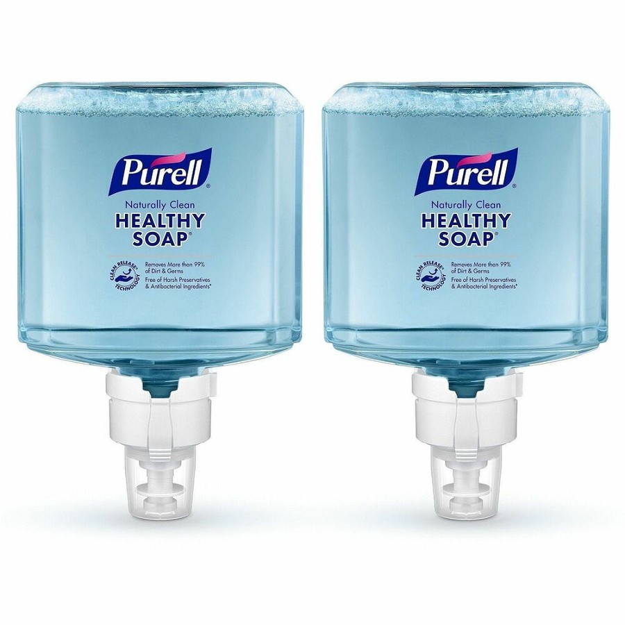 PURELL ES8 CRT HEALTHY SOAP  Naturally Clean Foam - 1.27 quart - Dirt Remover, Kill Germs - Skin - Blue - Preservative-free, Paraben-free, Phthalate-free, Dye-free, Bio-based - 2 / Carton 