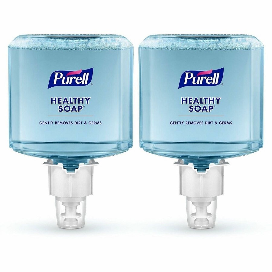 PURELL ES6 HEALTHY SOAP  Fresh Scent Foam - Fresh Scent - 1.27 quart - Dirt Remover, Kill Germs - Skin - Moisturizing - Blue - Dye-free, Pleasant Scent, Bio-based, Phthalate-free, Paraben-free, Triclosan-free - 2 / Carton 