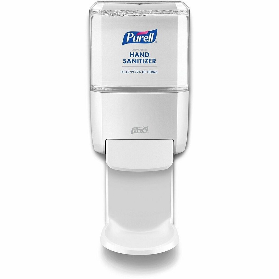 PURELL ES4 Hand Sanitizer Dispenser, Push-Style - Manual - 1.27 quart Capacity - Locking Mechanism, Durable, Wall Mountable - White - 1 Each 