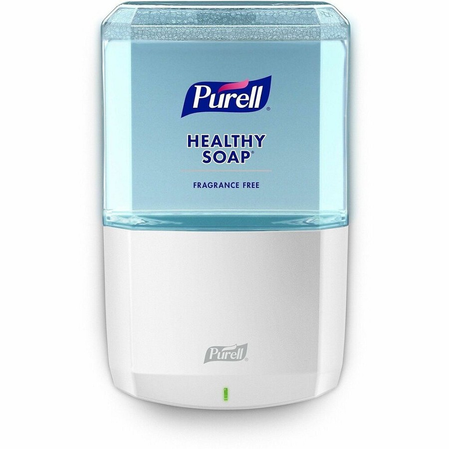 PURELL ES6 Touch-free Hand Soap Dispenser - Automatic - 1.27 quart Capacity - Support 4 x C Battery - Locking Mechanism, Durable, Wall Mountable, Touch-free - White - 1 Each 