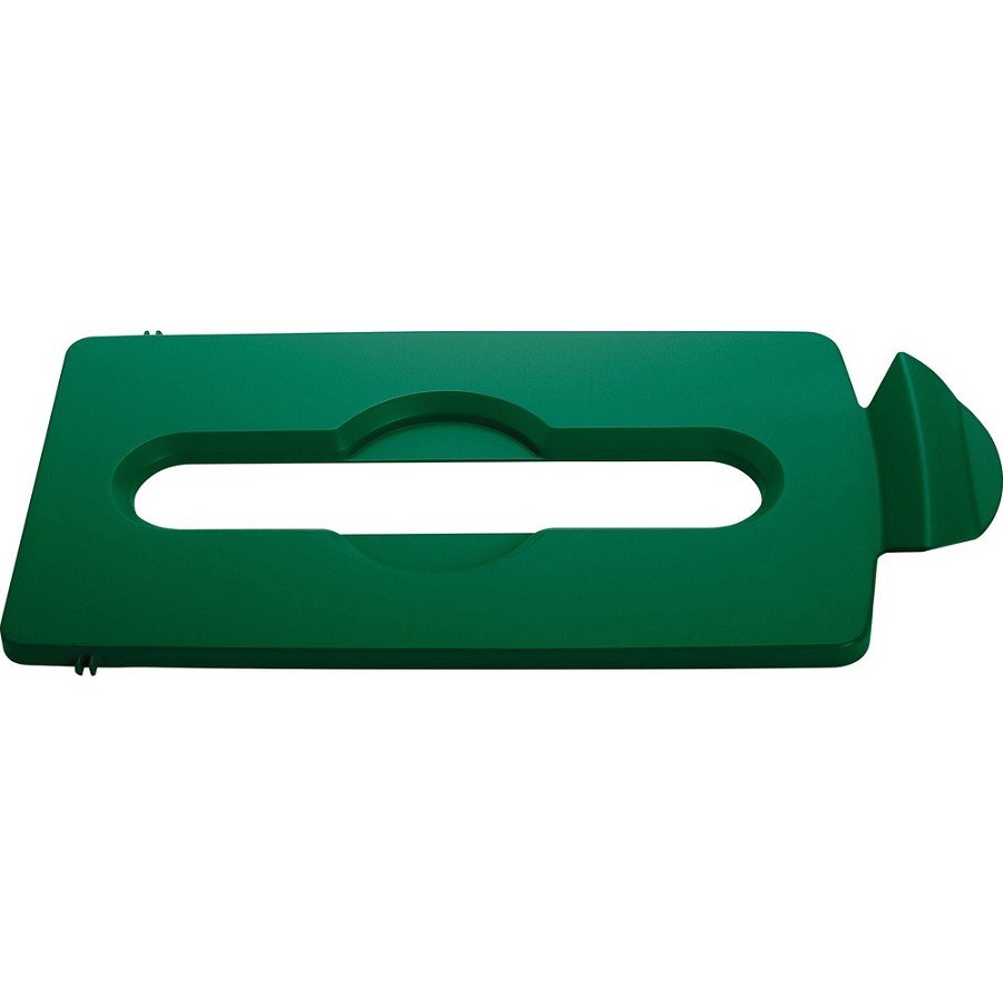 Rubbermaid Commercial Slim Jim Lid Green Paper Slot - Green - Plastic - 1 Each 