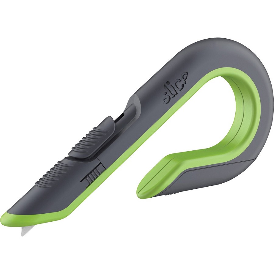 Slice Auto Retract Box Cutter - Ceramic Blade - 0.7' Height x 3.4' Width x 6.7' Length - Retractable, Non-sparking, Non-conductive, Ambidextrous, Ergonomic Design, J-hook Handle, Rust-free Blade - Acrylonitrile Butadiene Styrene (ABS), Stainless Steel, Ca 