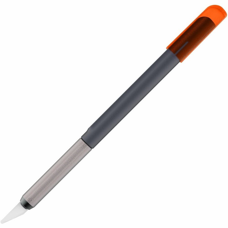 Slice Weighted Craft Knife - Ceramic Blade - 0.4' Height x 0.4' Width x 6.4' Length - Non-sparking, Non-conductive, Rust-free Blade, Ambidextrous, Anti-slip, Textured Grip - Zirconia, Polypropylene, Glass-filled Nylon - Brass - 1 Each 