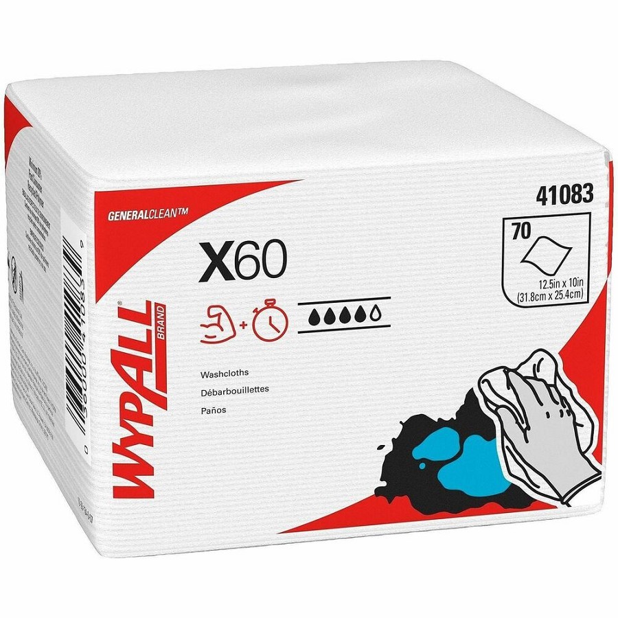 Wypall GeneralClean X60 Cleaning Cloths - 1/4 Fold12.50' Length - White - 560 Sheets/Pack - 8 Pack 