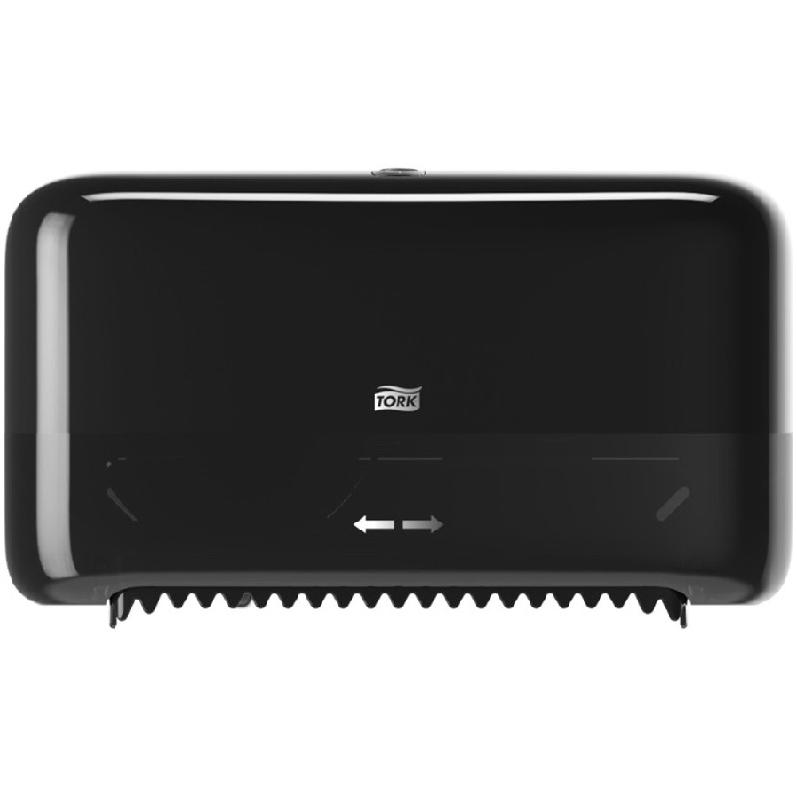 TORK OptiServe Coreless Twin Bath Tissue Roll Dispenser T7 - Coreless Dispenser - 5.1' Height x 14.2' Width x 8.2' Depth - Plastic - Black - Slim - 1 Each 
