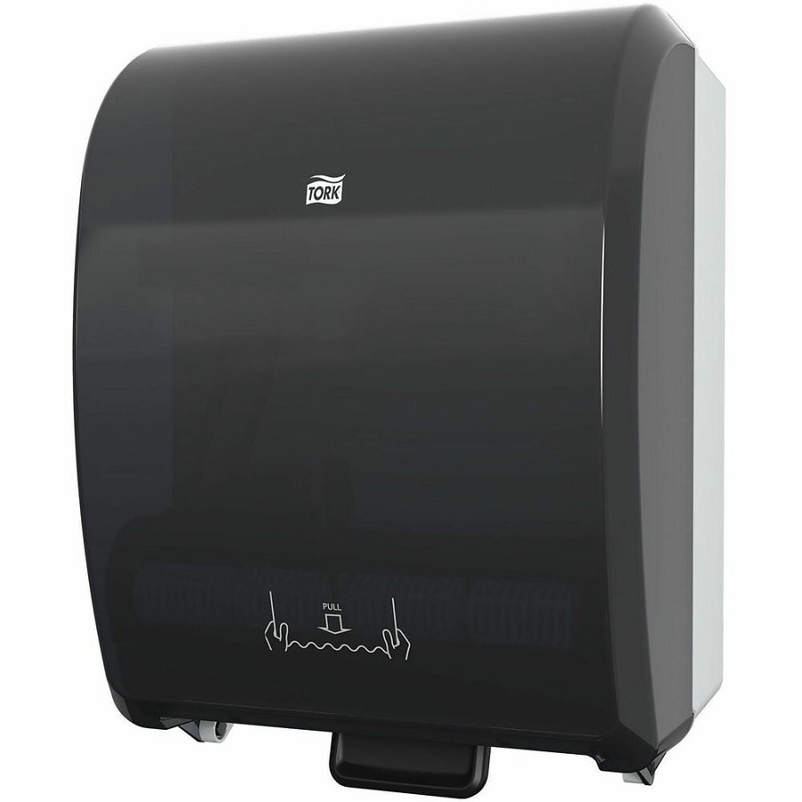 TORK Mechanical Hand Towel Roll Dispenser - Roll Dispenser - 12.3' Height x 9.3' Width x 16' Depth - Plastic - Black - Durable, Window - 1 