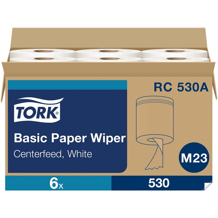 TORK Universal Centerfeed Hand Towel, 2-Ply - 2 Ply - 7.60' Width x 518.96 ft Length - 530 Sheets/Roll - 7.80' Roll Diameter - 2 29/32' Core - White - Paper - 6 