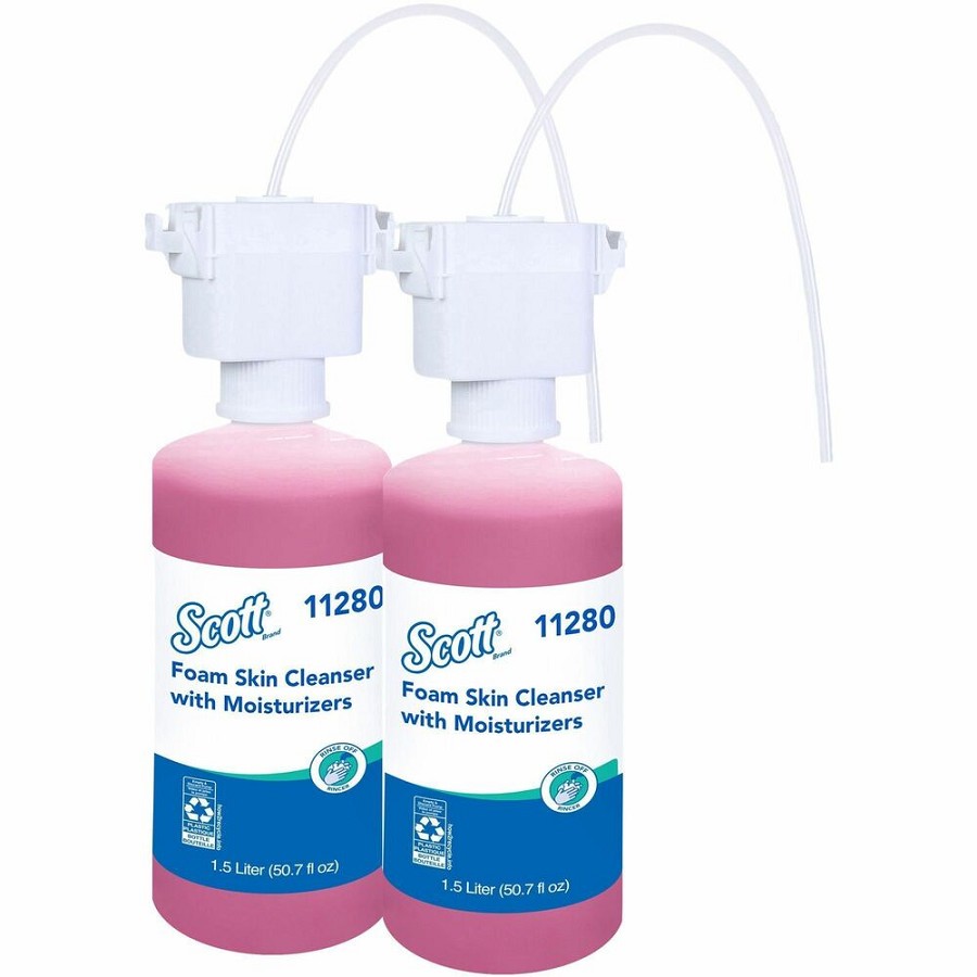 Scott Foam Hand Soap with Moisturizers - Floral Scent - 1.59 quart - Bottle Dispenser - Kill Germs - Skin, Washroom, Healthcare, Office Building, Restroom - Moisturizing - Pink - Rich Lather, Hygienic, Pleasant Scent - 1 Carton 