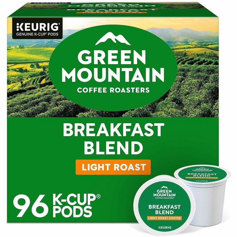 Green Mountain Coffee Roasters K-Cup Breakfast Blend Coffee - Compatible with Keurig Brewer - Light - K-Cup - Breakfast Blend - 24/Box - 4 / Carton 