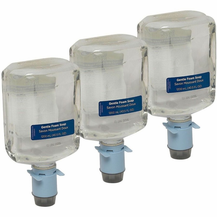 Pacific Blue Ultra Automated Touchless Gentle Foam Hand Soap Dispenser Refills - 1.27 quart - Touchless Dispenser - Dirt Remover, Bacteria Remover - Hand - Clear - Dye-free, Fragrance-free, pH Balanced, Rich Lather, VOC-free, Bio-based - 3 / Carton 