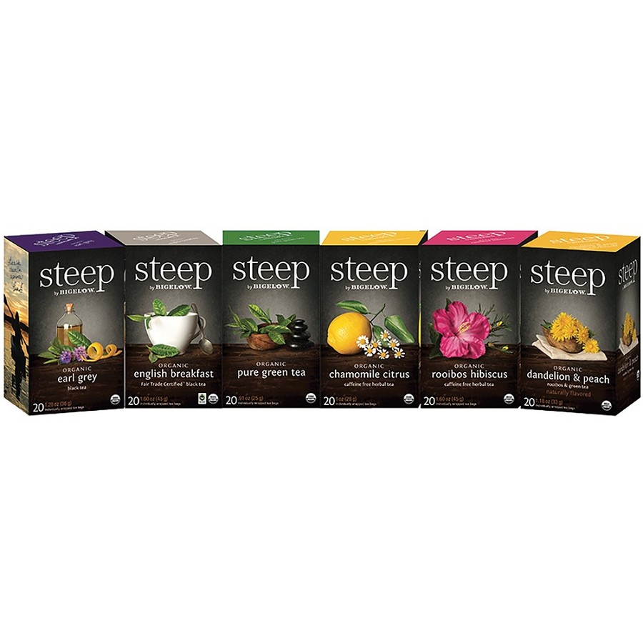 Steep by Bigelow Organic Assorted Flavor Bag - 120 Teabag - 20/Box - 20 / Carton 