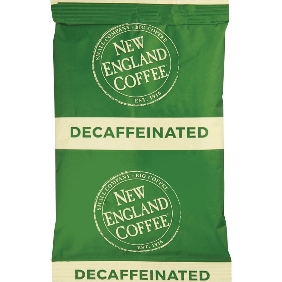 New England Coffee Portion Pack Decaf Breakfast Blend Coffee - Light/Medium - 2.5 oz Per Pack - Portion Pack - Decaffeinated - 24 / Carton 